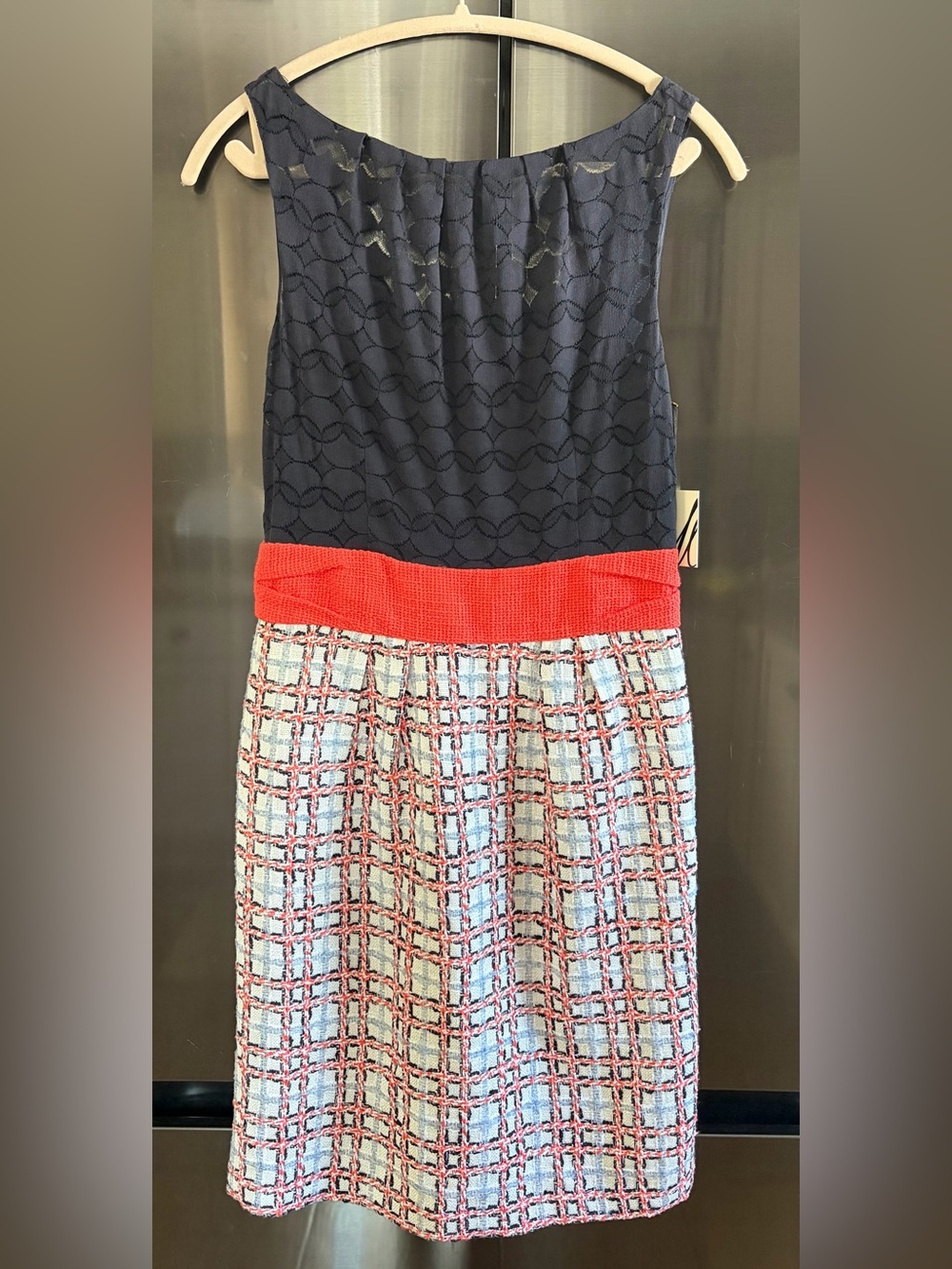 NWT Milly Designer Colorblock Lace/Tweed Cocktail Party Luxe Sheath Dress Sz 6